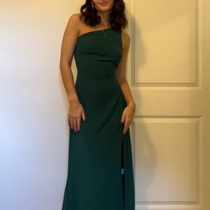 RIHOAS One-Shoulder Dark Green Dress